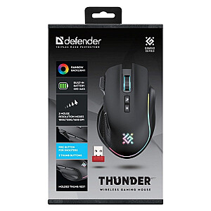 MOUSE DEFENDER GM-213 THUNDER RF 1600dpi 8P BLACK