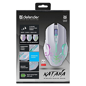 MOUSE DEFENDER GM-511 KATANA RF 3200dpi 7P WHITE