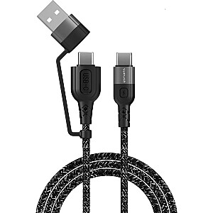 USB laidas 4smarts USB-C – 1,5 m juodas (4S468626)