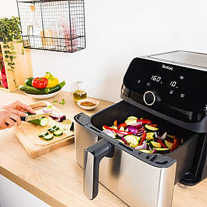 Фритюрница Tefal Easy Fry Mega EY855D10 Single 7,5 л Отдельно стоящая 2020 Вт Фритюрница с горячим воздухом Черная, Нержавеющая сталь