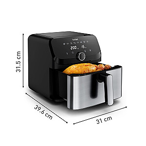 Фритюрница Tefal Easy Fry Mega EY855D10 Single 7,5 л Отдельно стоящая 2020 Вт Фритюрница с горячим воздухом Черная, Нержавеющая сталь