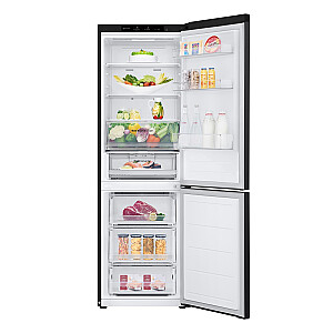 LG Refrigerator | GBV3100EEP | Energy efficiency class E | Free standing | Combi | Height 186 cm | No Frost system | Fridge net capacity 234 L | Freezer net capacity 110 L | Display | 35 dB | Dark Graphite