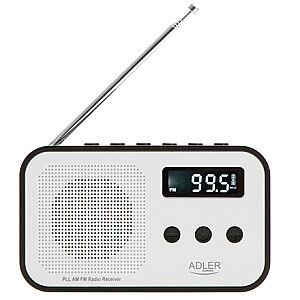 Adler | Digital radio PLL AM/FM | AD 1907 | Alarm function | White/Black