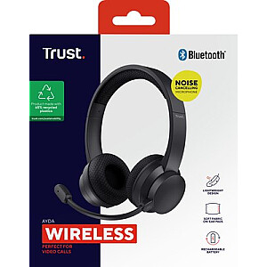 Trust Ayda Headset Wired & Wireless Head-band Calls/Music USB Type-C Bluetooth Black