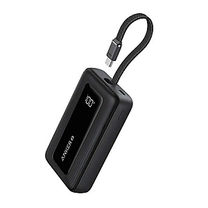 Anker | Power Bank with Built-In USB-C Cable | A1689H11 | 20000 mAh | 30W Output | Black
