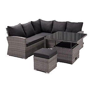 Sodo baldų komplektas ZURICH stalas, kampinė sofa