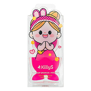 KILLYS Tamagotchi Girl губка для макияжа с подставкой пурпурная 1 шт.