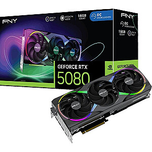 Видеокарта PNY GeForce RTX 5080 ARGB EPIC-X RGB с разгоном 16 ГБ GDDR7 (VCG508016TFXXPB1-O)