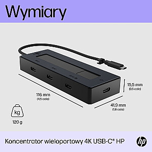 HP 4K USB-C kelių prievadų šakotuvas