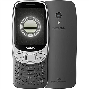 Nokia 3210 4G (2024) (TA-1618) | Grunge Black | 2,4 colio | TFT | 128 MB | 64 MB | Dvi SIM | Bluetooth | 5 | Pagrindinės kameros skiriamoji geba 2 MP