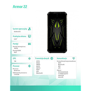 Smartfon Armor 22 4G 8/256GB IP69K Zielony