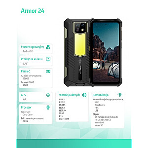 Smartfon Armor 24 4G 12/256GB IP69K Czarny