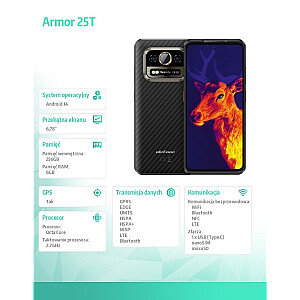 Smartfon Armor 25T 4G 6/256GB IP69K termowizja Frost Black