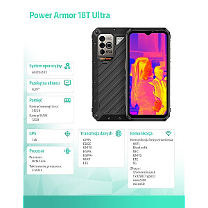 Smartfon Power Armor 18T Ultra 5G 12/512GB IP69K Czarny