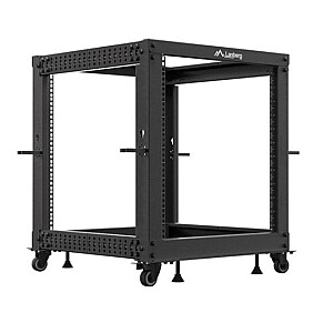 Open rack 19" 12U 600x600-1100 regulowany czarny 