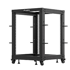 Открытый стеллаж 19&#39;&#39; 15U 600x600-1100 регулируемый черный 