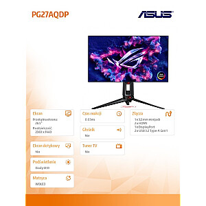 Monitor 27 cali PG27AQDP 2xHDMI+DP+USB