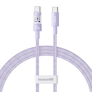 Baseus Gem USB C – USB C greito įkrovimo laidas, 1m, 100W, violetinė