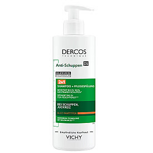 VICHY Dercos Anti-Dandruff Shampoo 2в1 шампунь против перхоти с кондиционером для волос 390мл