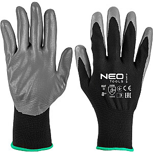 Перчатки Neo Work Gloves, полиэстер с нитриловым покрытием, 4131X, размер 8