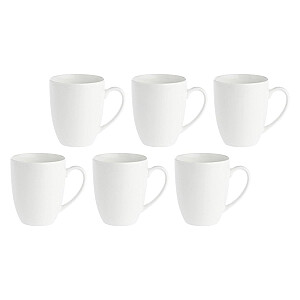 6 Essentiale puodelių rinkinys su rankena - balta, 450ml