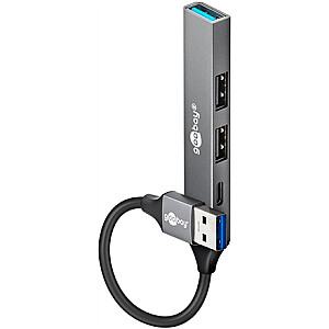 Goobay Slim 4 prievadų USB šakotuvas, USB-A į USB-C/USB-A, 5 Gbit/s | 74458