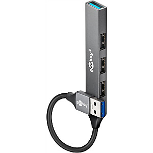 Goobay Slim 4 prievadų USB šakotuvas, USB-A į USB-A, 5 Gbit/s | 74456