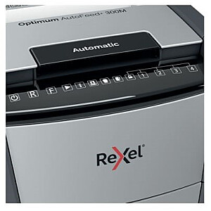 Automatinis dokumentų smulkintuvas Rexel AutoFeed+ 300M, P-5, mikropjūvis (2x15 mm), 300 lapų, 60 litrų krepšelis