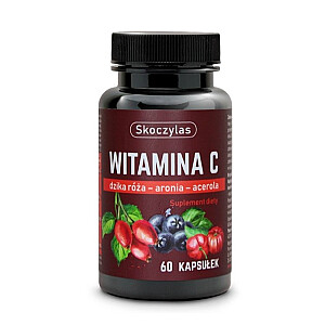 SKOCZYLAS Witamina C Dzika Róża, Aronia, Acerola suplement diety 60 kapsułek