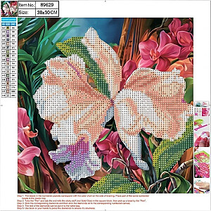 Centrinė deimantinė mozaika 5D 30x30cm Gėlė 89629