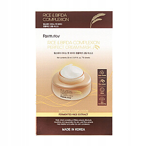 FARMSTAY Rice & Bifida Complexion Cream Mask mleczne maski w płachcie z fermentami i Ryżem 10x23ml