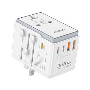 Dudao Dudao A35Pro 35W EU / UK / AUS / US / JP travel adapter 3x USB-C 2x USB-A - white