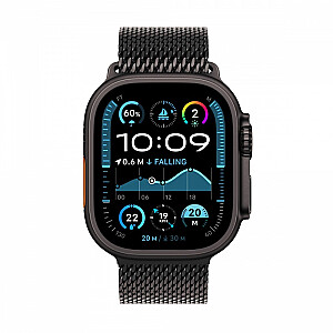 Часы Ultra 2 GPS + Cellular, корпус из черного титана 49 мм с черным титановым браслетом Milanese S