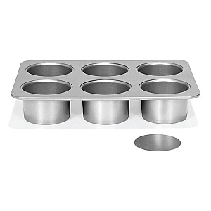 PATISSE SILVER-TOP forma 6 mini sūrio pyragams su nuimamu pagrindu
