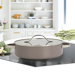 Mažas puodas su dangčiu MAESTRO MR-4009 (MR-4009-28S) 28 cm 3,9 l Pilka