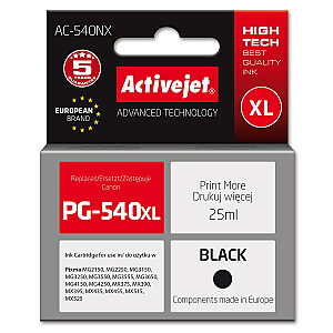 Чернила Activejet AC-540NX для принтера Canon (замена Canon PG-540XL) Supreme, 25 мл, черные