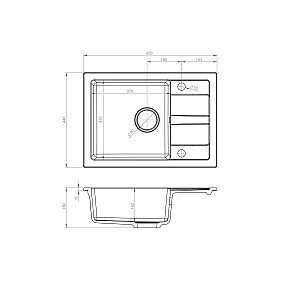 Black sink set with flexi faucet - MAIDSINKS BALI sink (62x44) 1B1D black + Flessi Black Edition faucet