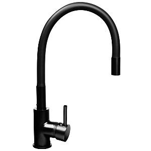 Black sink set with flexi faucet - MAIDSINKS BALI sink (62x44) 1B1D black + Flessi Black Edition faucet