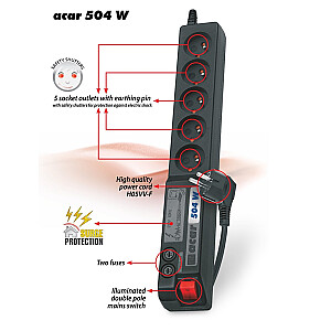 Acar 504WF EMI/RFI surge protector strip 3m