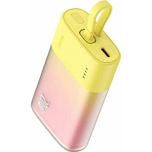 Baseus Popsicle 5200mAh 20W z wbudowanym kablem Lightning żółto-różowy