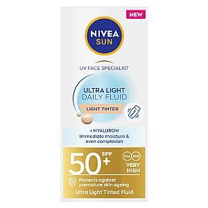 NIVEA Sun Ultra Light Daily Fluid SPF50+ krem przeciwsłoneczny z pigmentem Jasny 40ml