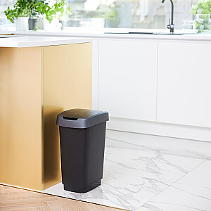 ROTHO Twist Silver - šiukšliadėžė – 25l