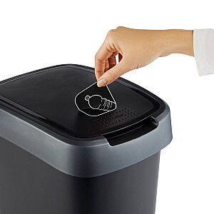 ROTHO Twist Silver - šiukšliadėžė – 25l