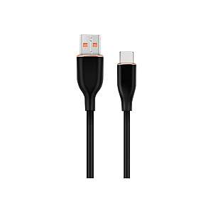 Cablexpert Premium silicio C tipo USB įkrovimo ir duomenų laidas, 1,5 m | CC-USB2S-AMCM-1.5M-BK