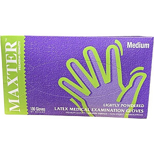 Перчатки латексные опудренные MAXTER, 100 шт., M