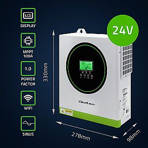 Hybrydowy Inwerter solarny Off-Grid 3500W | 100A | 24V | MPPT |  Sinus | opcja Wi-Fi | Power Factor 1.0 