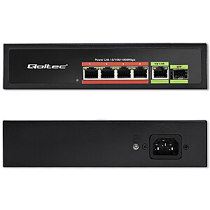 Сетевой коммутатор SWITCH FAST ETHERNET PoE 4x RJ45 PoE 1x RJ45 Uplink 1x SFP | 65 Вт | 1000 Мбит/с 