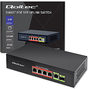Сетевой коммутатор SWITCH FAST ETHERNET PoE 4x RJ45 PoE 1x RJ45 Uplink 1x SFP | 65 Вт | 1000 Мбит/с 