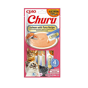 INABA CAT CHURU SALMON WITH TUNA przysmak dla kota 4x14g (56g)