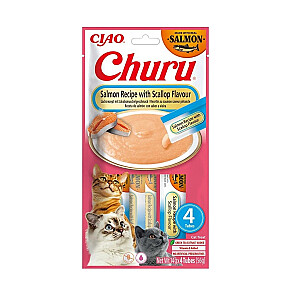 INABA CAT CHURU SALMON WITH SCALLOP przysmak dla kota 4x14g (56g)